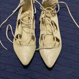 Gap gold lace up flats